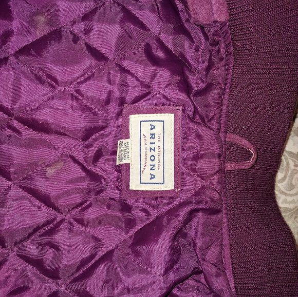 Vintage Purple Suede Quilted Bomber by Arizona Jean Co. - Picture 7 of 11